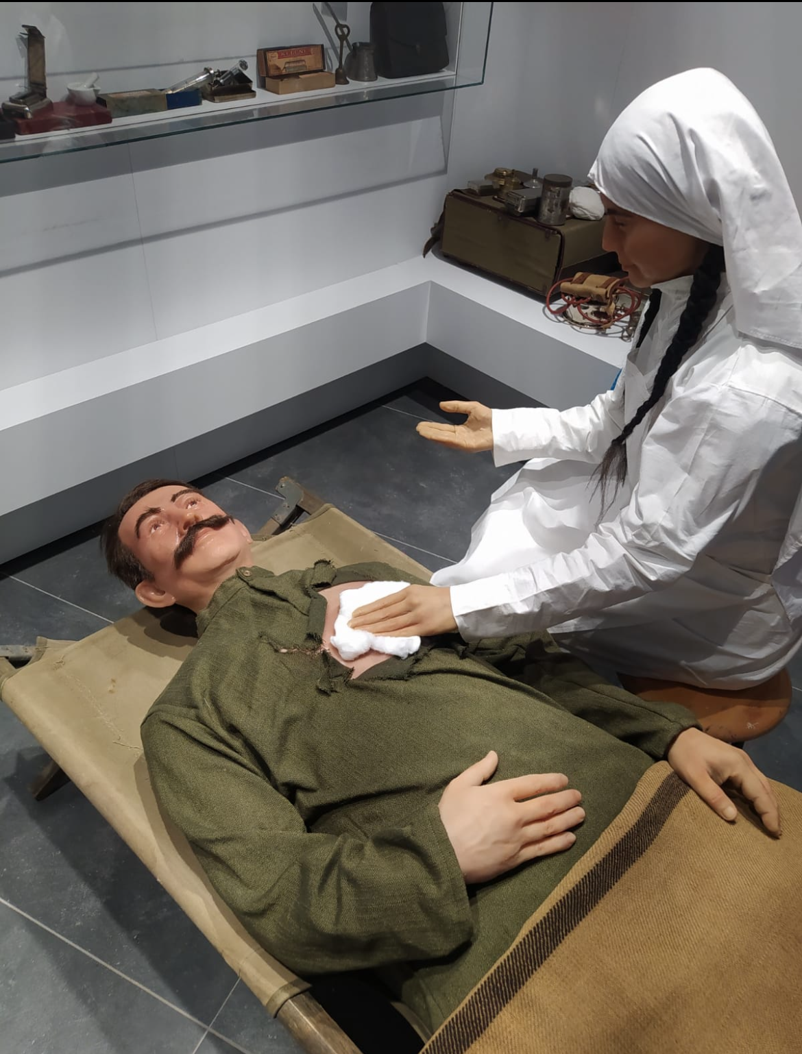 Wounded Soldier Silicone Wax Sculpture GET PRICE