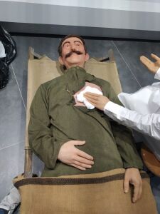 Wounded Soldier Silicone Wax Sculpture GET PRICE
