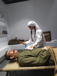 Wounded Soldier Silicone Wax Sculpture GET PRICE