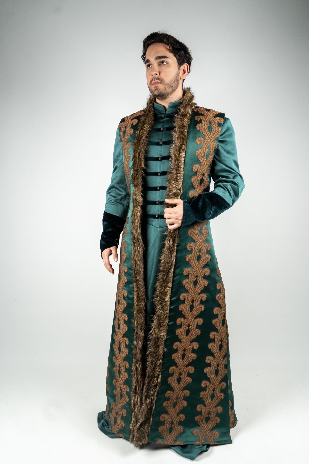 VIP Yeşil İşlemeli Padişah Kaftanı