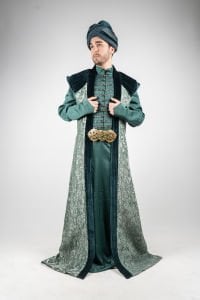 VIP Yeşil Padişah Kaftanı Altın Kemerli