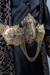 VIP Padişah Kostümü - Siyah Gold Desen