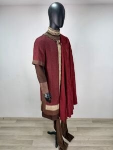 (Fiyat Alınız) Bizans Muhafız Kostümü, Doğu Roma Askeri Kıyafeti, Pelerinli Ortaçağ Şövalyesi, Tarihi Dönem Savaşçı Kostümü Kiralama