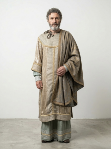 (Fiyat Alınız) Bizans Tüccar Kostümü - Orta Çağ Zengin Erkek Kıyafeti (KİRALIK)