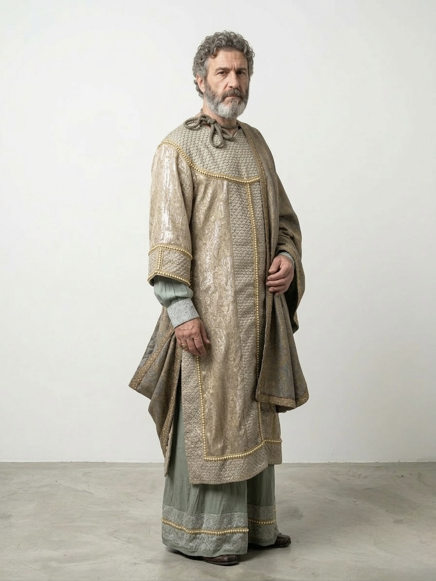 (Fiyat Alınız) Bizans Tüccar Kostümü - Orta Çağ Zengin Erkek Kıyafeti (KİRALIK)