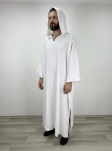 (Fiyat Alınız) Beyaz Keşiş Kostümü - Orta Çağ Ruhban ve Derviş Kıyafeti (KİRALIK)