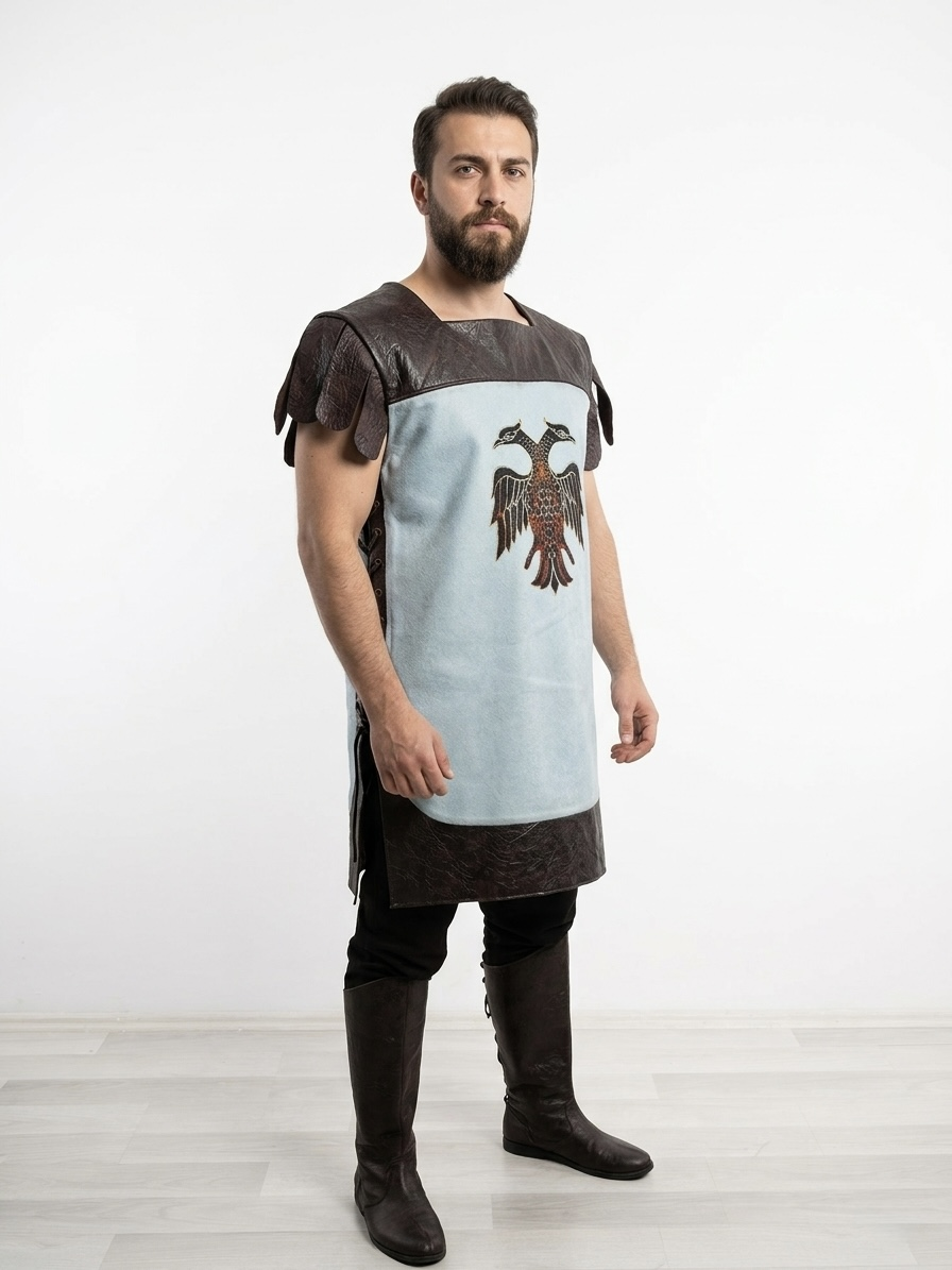 (Fiyat Alınız) Bizans Savaşçı Yeleği - Tarihi Askeri Deri Zırh (KİRALIK)