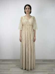 (Fiyat Alınız) Beyaz & Gold Tarihi Dönem Kadın Elbisesi - Kiralık Antik Helen Kostümü