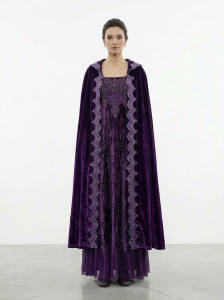 (Fiyat Alınız) Tarihi Dönem Prenses Elbisesi - Kiralık Mor Kadife Saray Kostümü