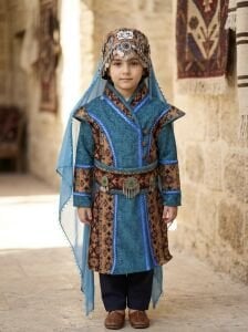 Kız Çocuk Tarihi Dönem Kostümü - Savaşçı Türk Hatun ve Sultan Elbisesi