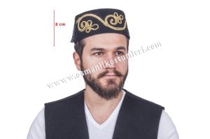 OSMANLI FESİ İŞLEMELİ SİYAH